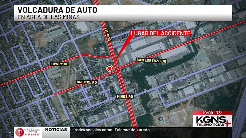 Volcadura de auto en área de Las Minas