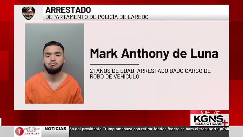 Arrestan a hombre acusado de robo de vehículo