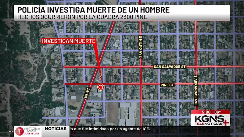 Investigan muerte de un hombre al sur de Laredo