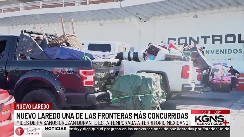 Miles de paisanos cruzan por Nuevo Laredo durante fechas decembrinas