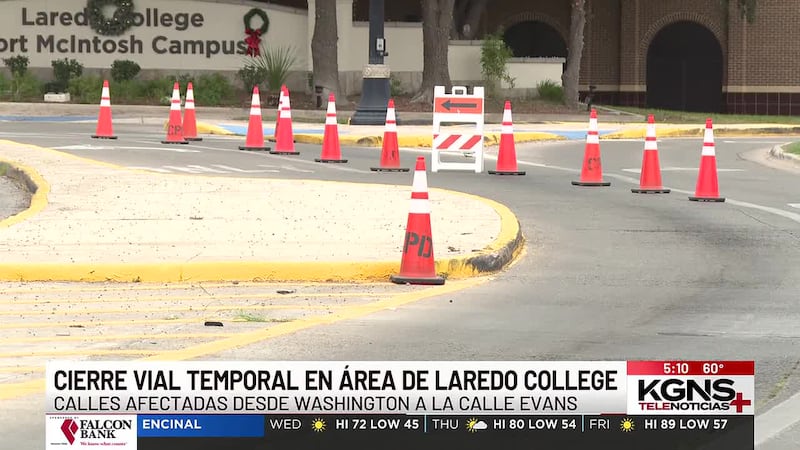 Cierre vial temporal en área de Laredo College